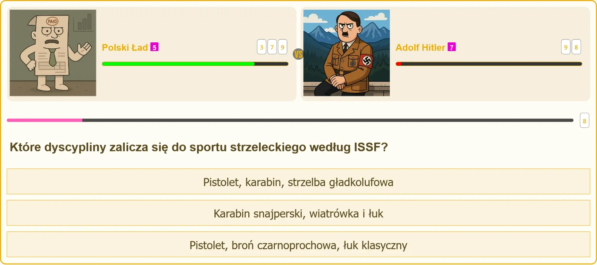 Pojedynek na testach strzeleckich między Adolfem Hitlerem a reprezentantem Polski Ładu
