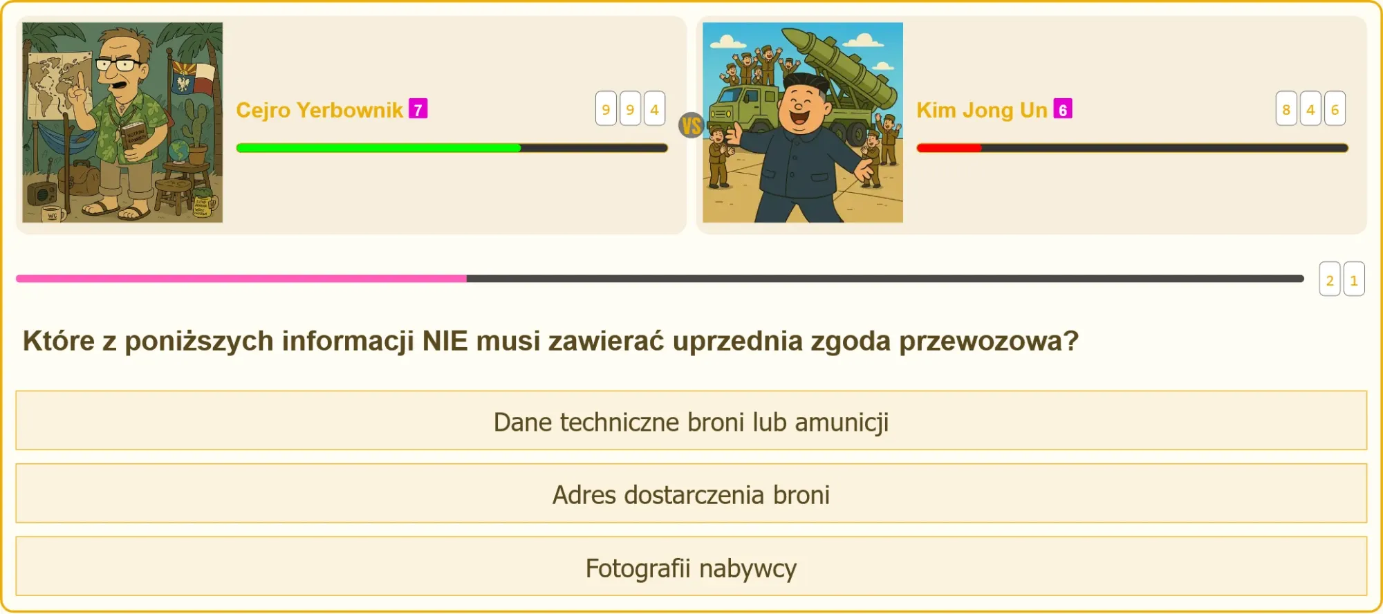Pojedynek wiedzy na patent strzelecki - Cejro Yerbownik vs Kim Jong Un