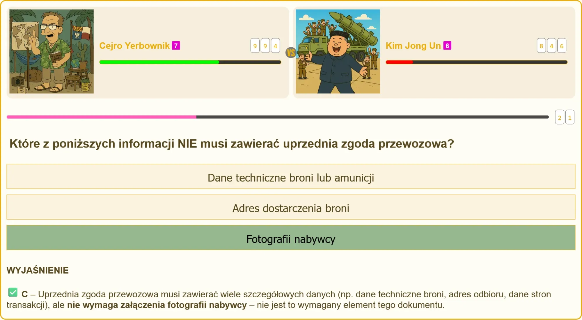 Przykładowy formularz zgody przewozowej na broń
