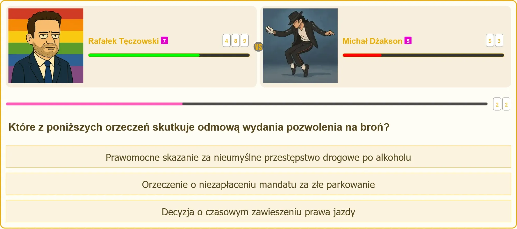 Pytanie testowe na patent strzelecki - które orzeczenie uniemożliwia pozwolenie na broń