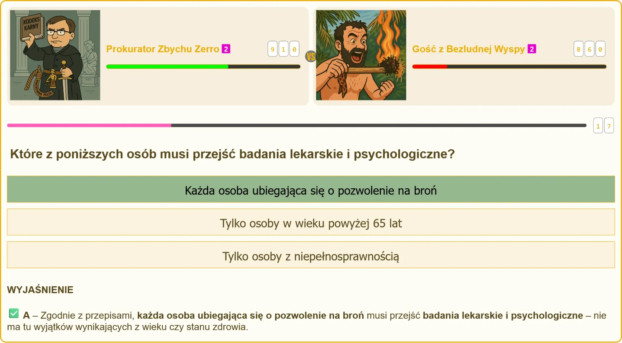 Schemat badania psychologicznego przed pozwoleniem na broń