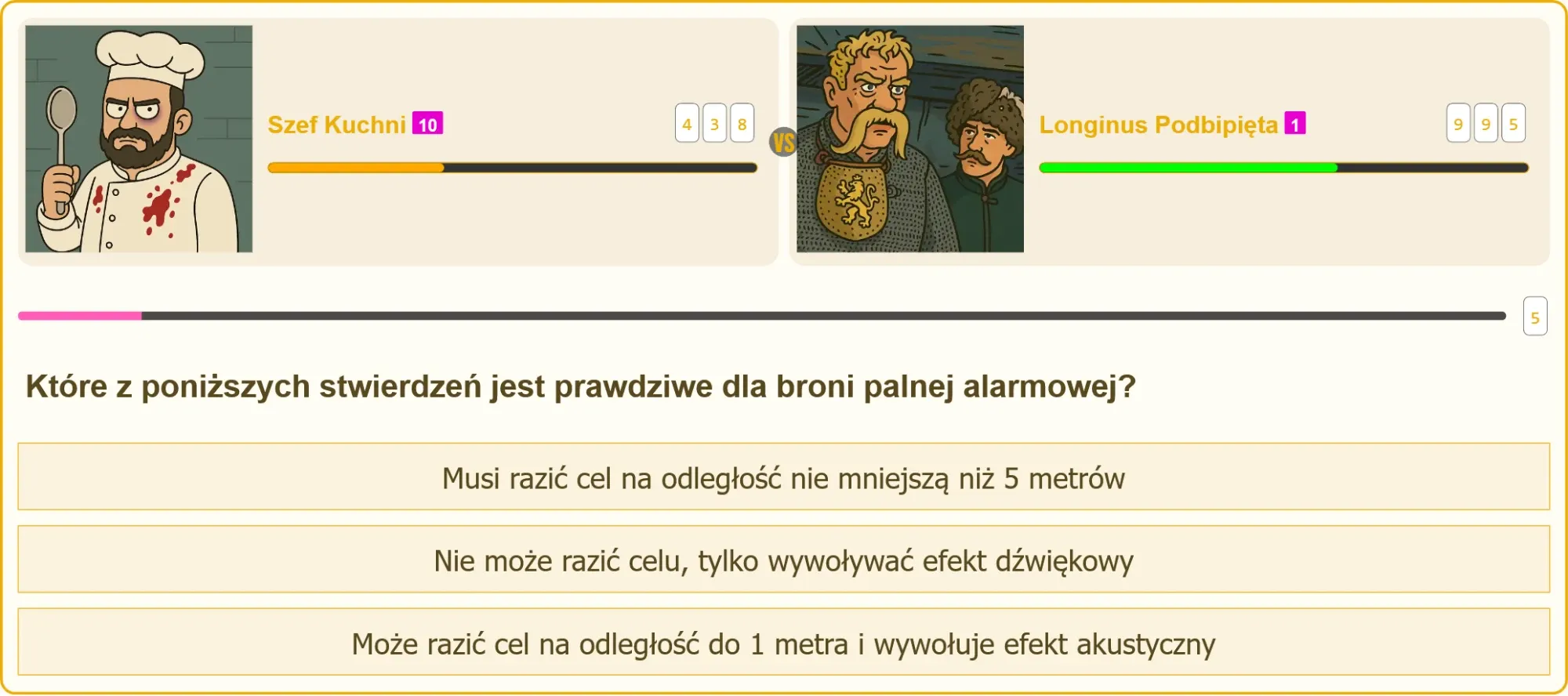 Pojedynek na wiedzę o broni palnej alarmowej