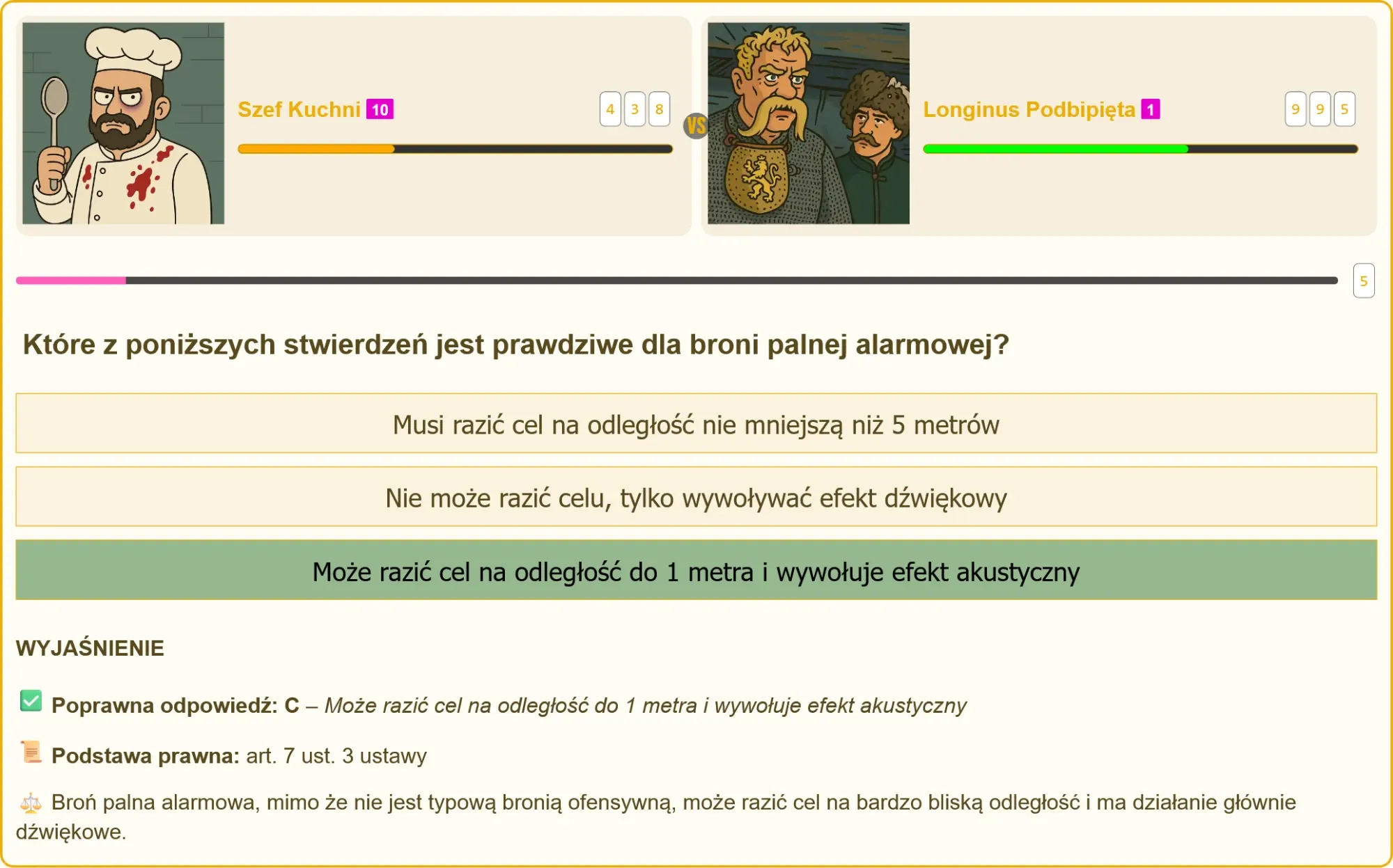 Test na patent strzelecki – broń alarmowa