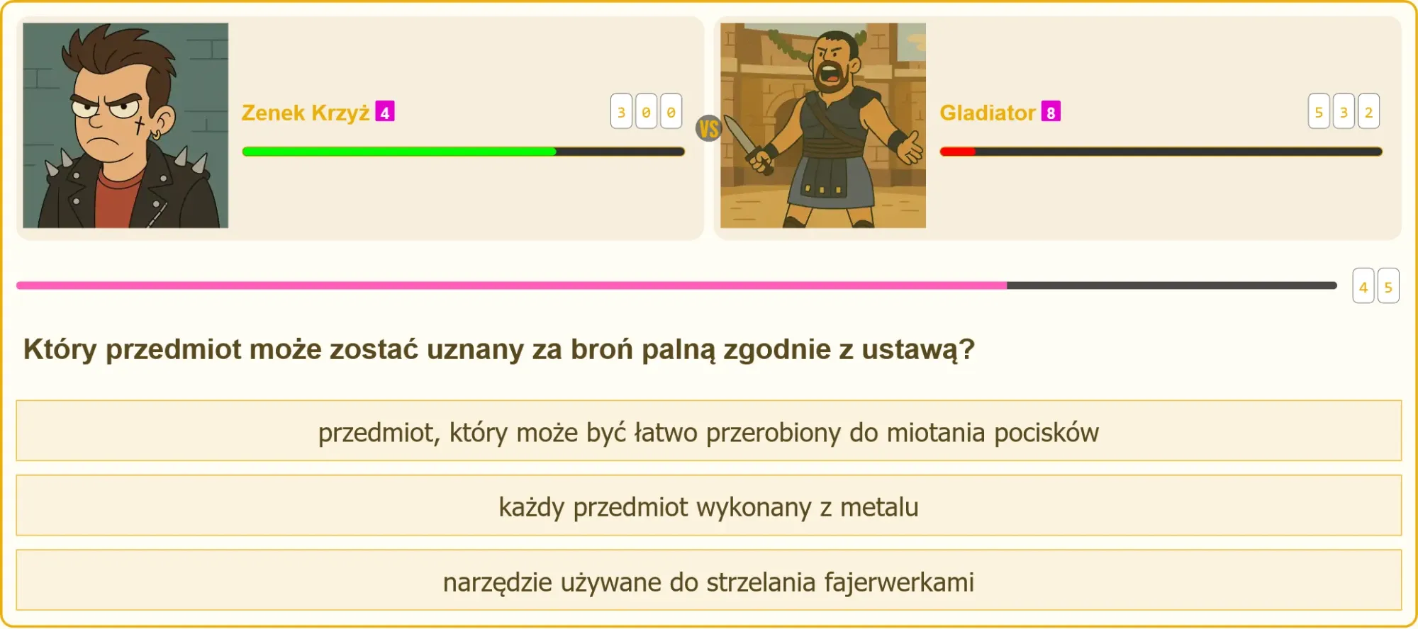Pojedynek na test na patent strzelecki - Zenek Krzyż vs Gladiator