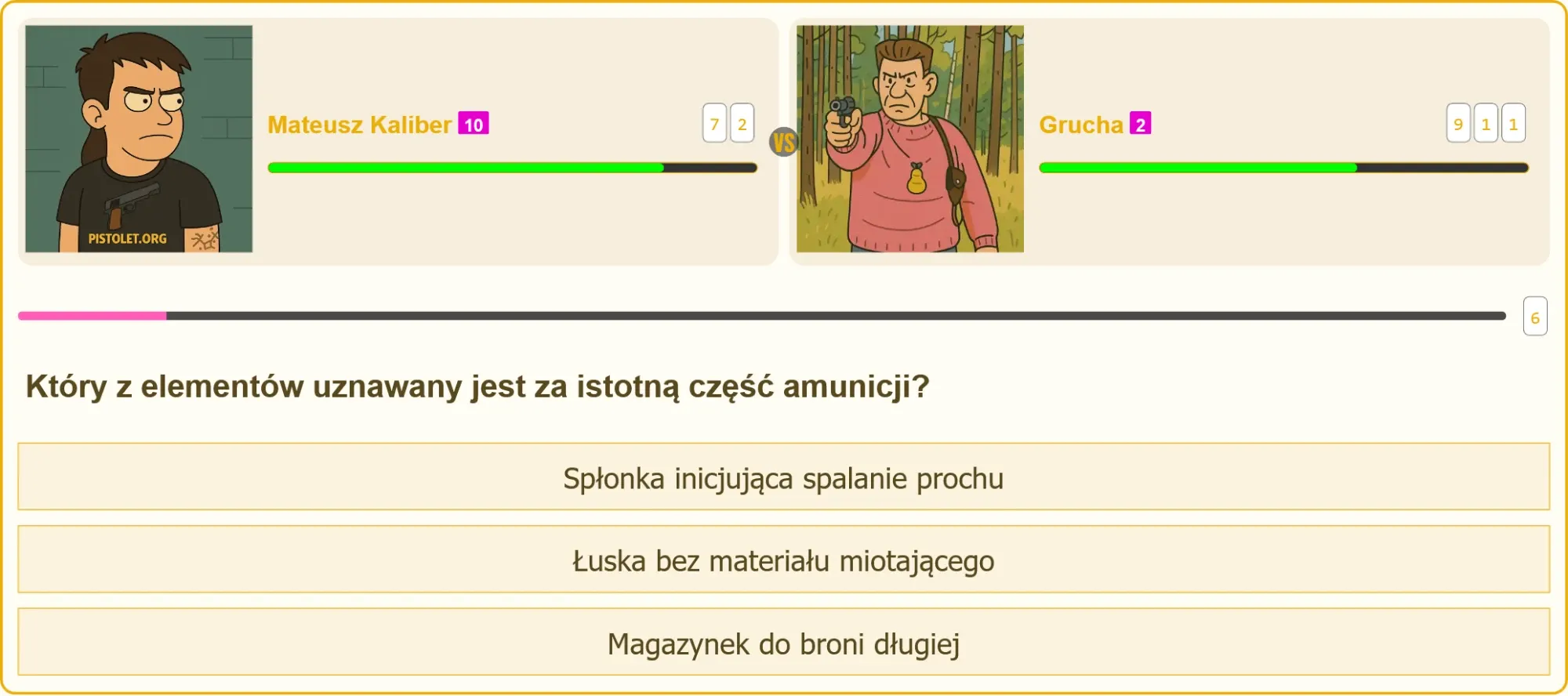 Pojedynek wiedzy na temat amunicji