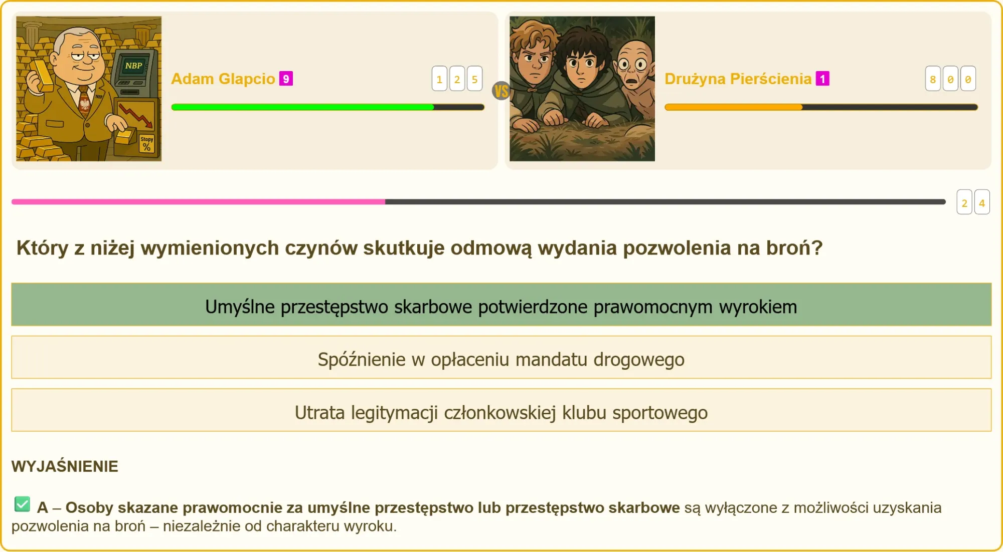 Egzamin na patent strzelecki - pytanie o odmowę pozwolenia na broń