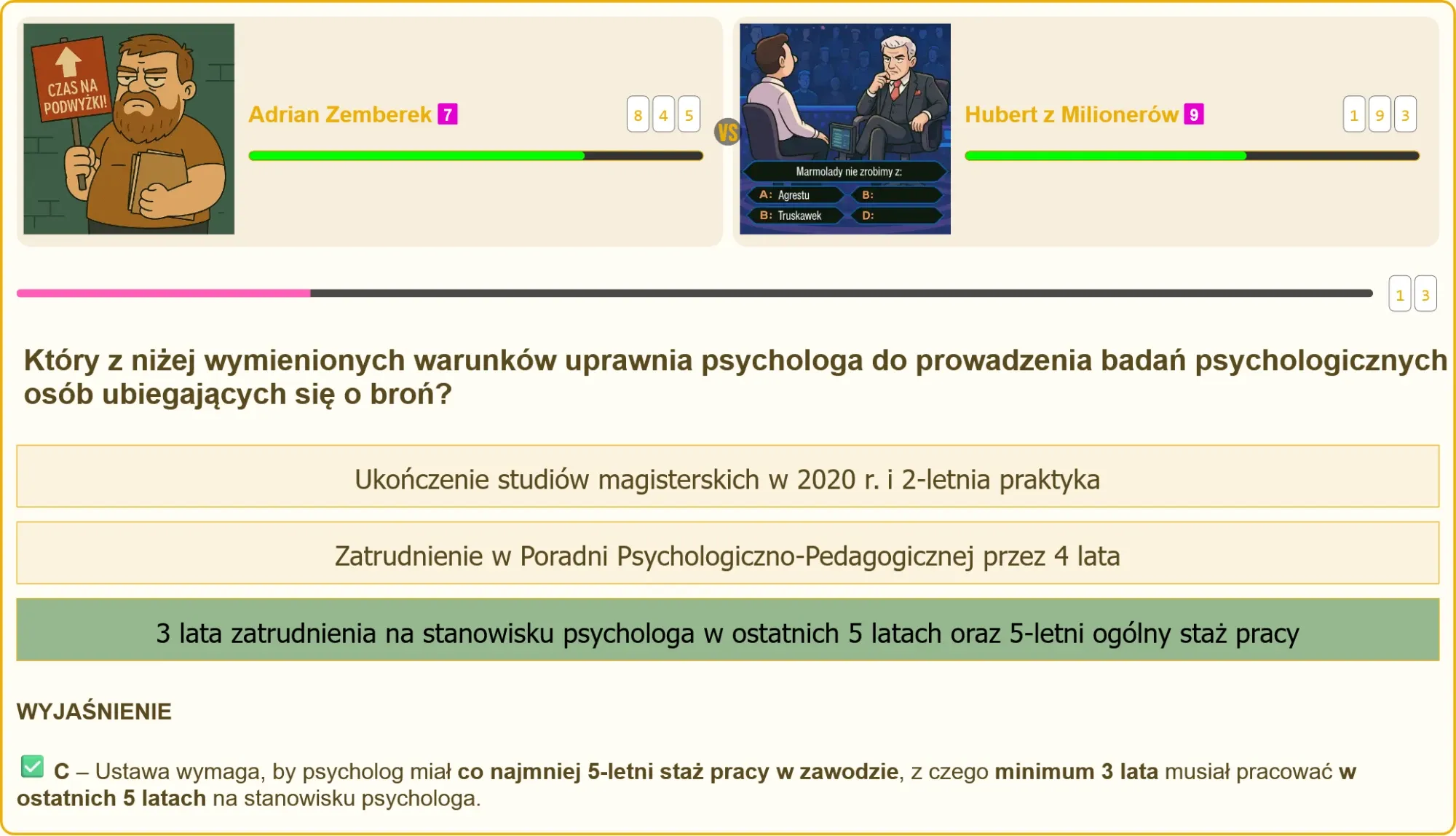 Pojedynek wiedzy w teście na patent strzelecki – Adrian vs Hubert
