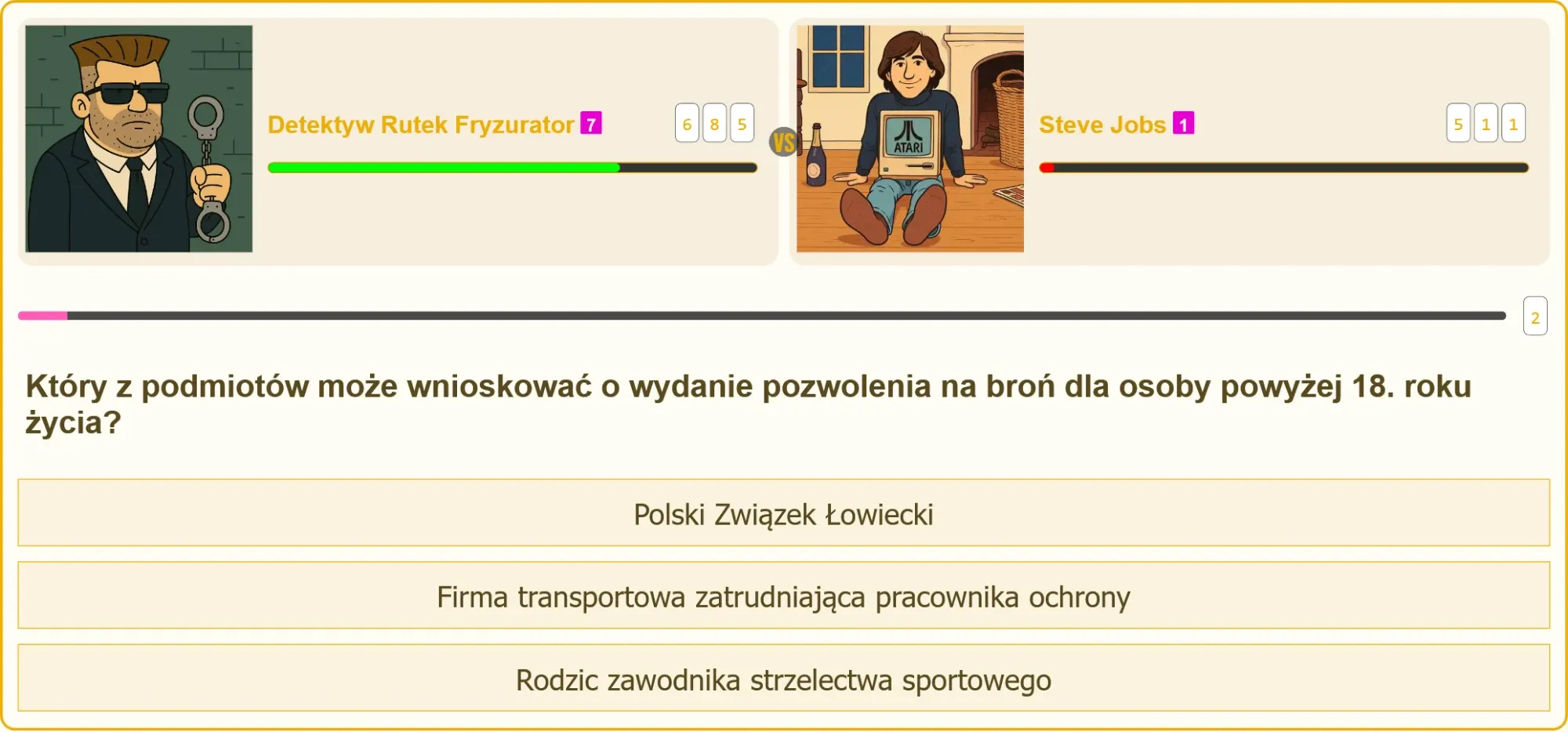 Pojedynek wiedzy na temat pozwolenia na broń