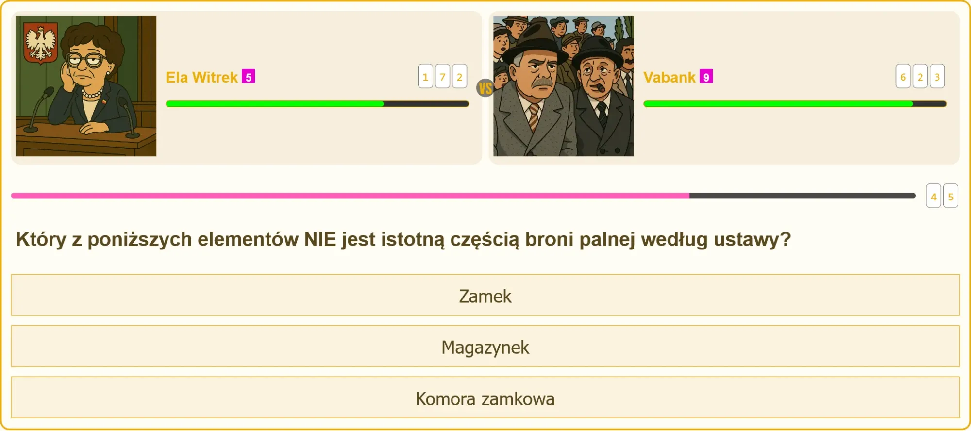 Schemat broni palnej z podświetlonym magazynkiem