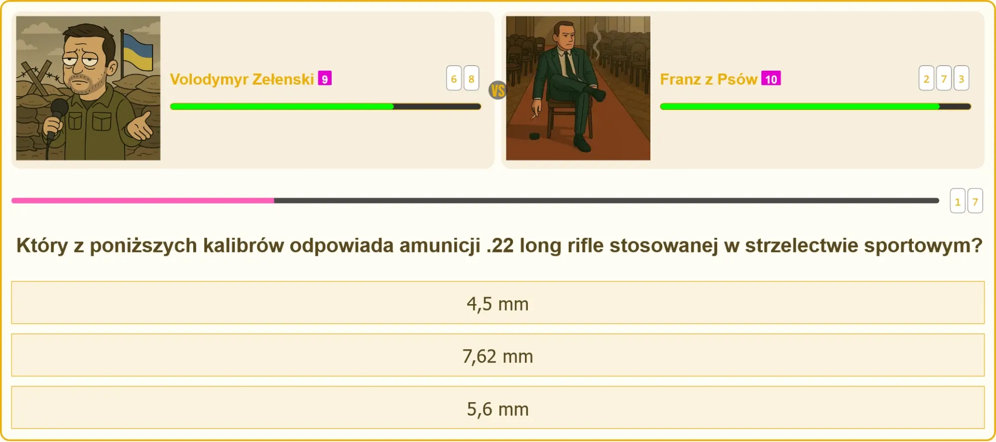 Pojedynek na testach patentu strzeleckiego - Volodymyr vs Franz