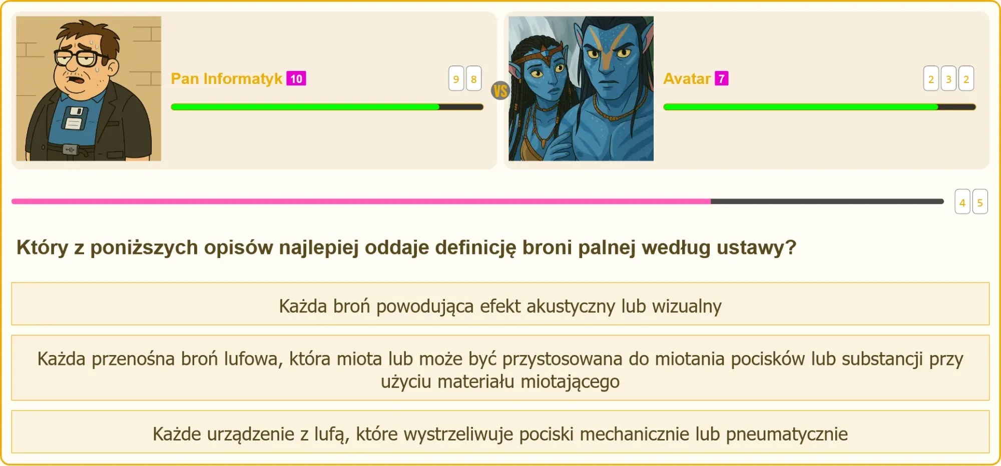Pojedynek na test strzelecki – definicja broni palnej