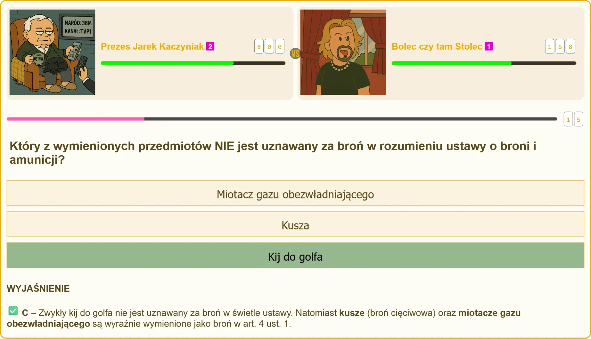 Pojedynek w teście na patent strzelecki