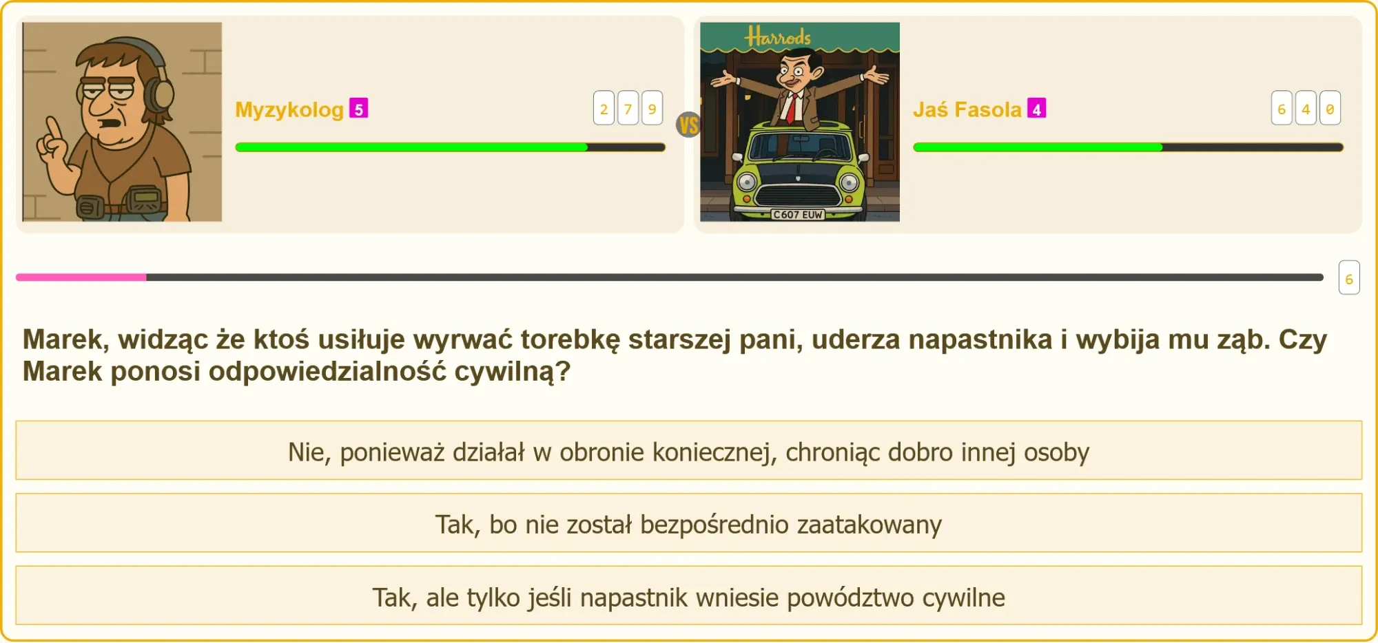 Pojedynek w quizie na patent strzelecki - Myzykolog vs Jaś Fasola