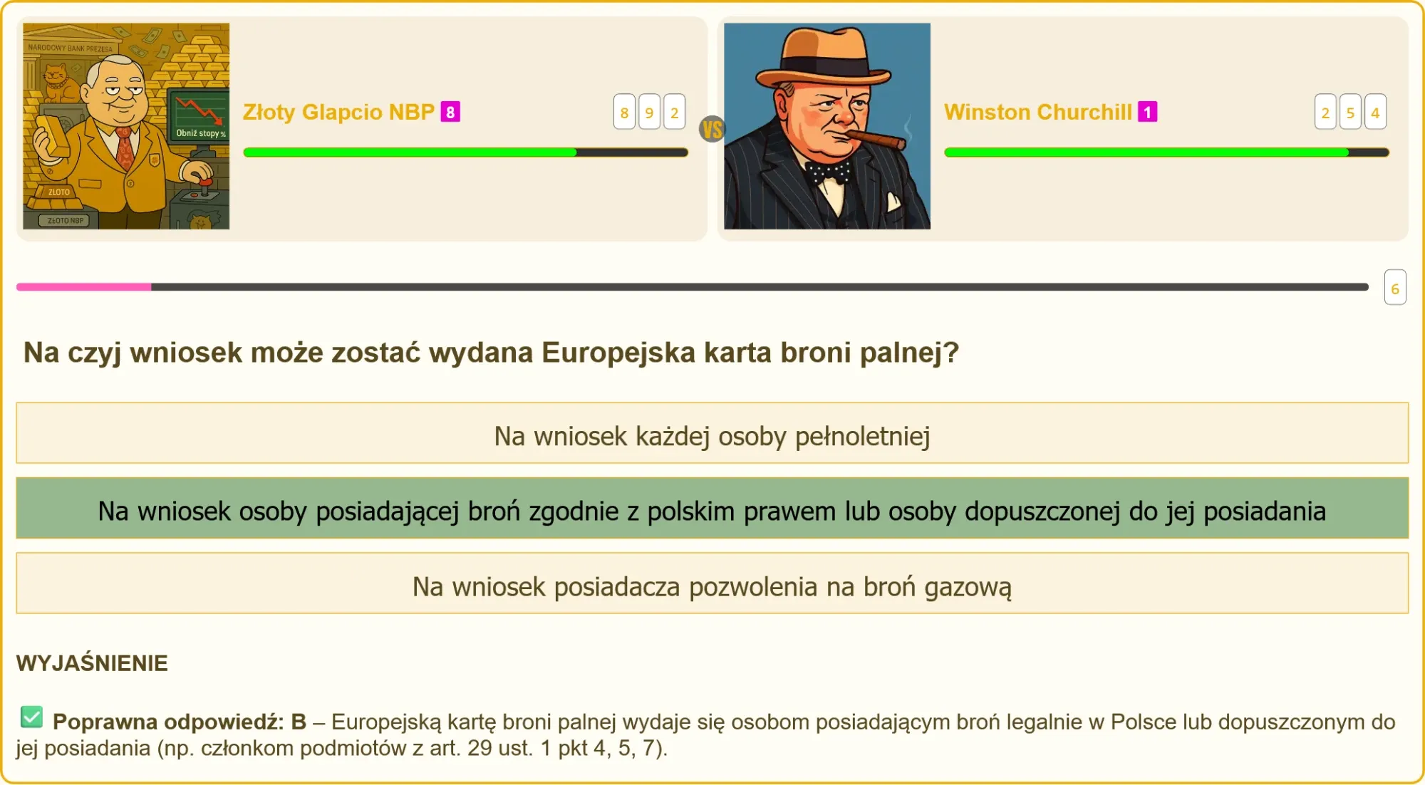 Pojedynek wiedzy strzeleckiej - Złoty Glapcio NBP vs Winston Churchill