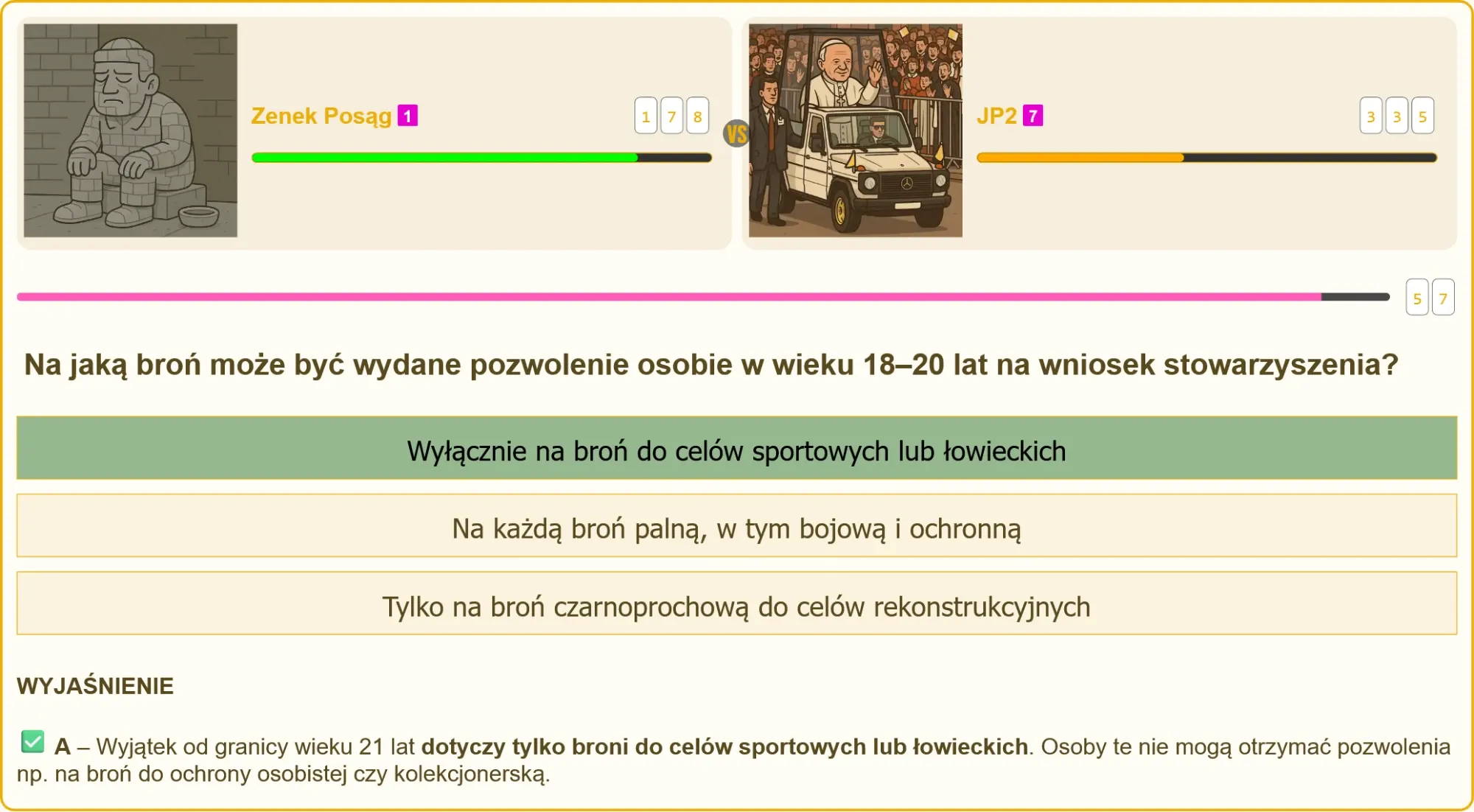 Porównanie różnych typów pozwoleń na broń w Polsce