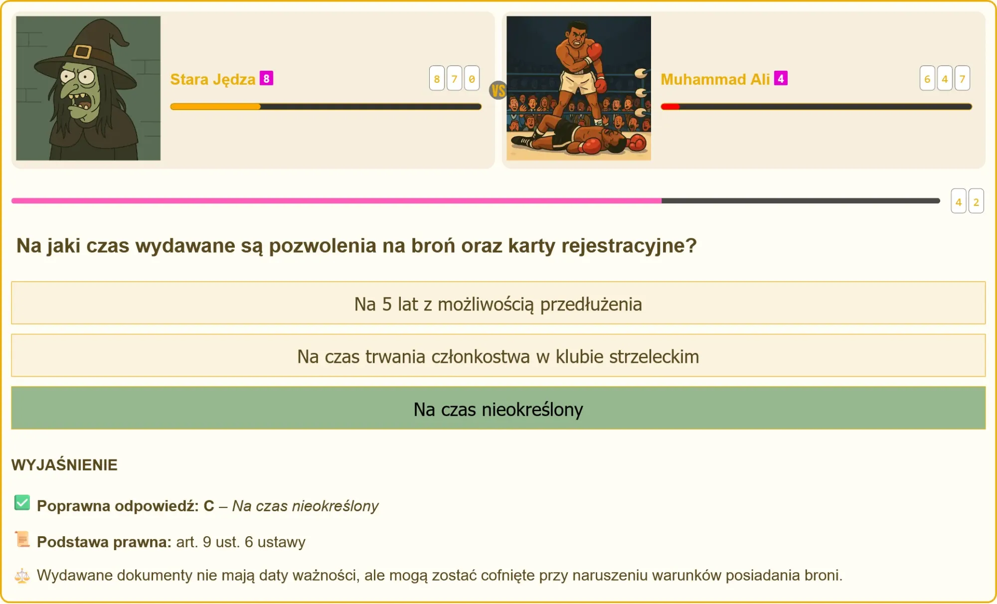 Pojedynek wiedzy na egzaminie na patent strzelecki