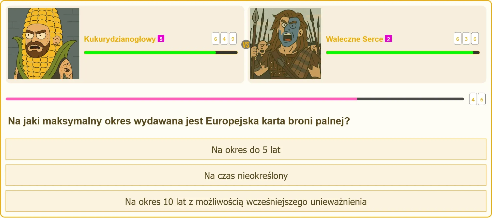 Europejska karta broni palnej z zegarem symbolizującym okres ważności