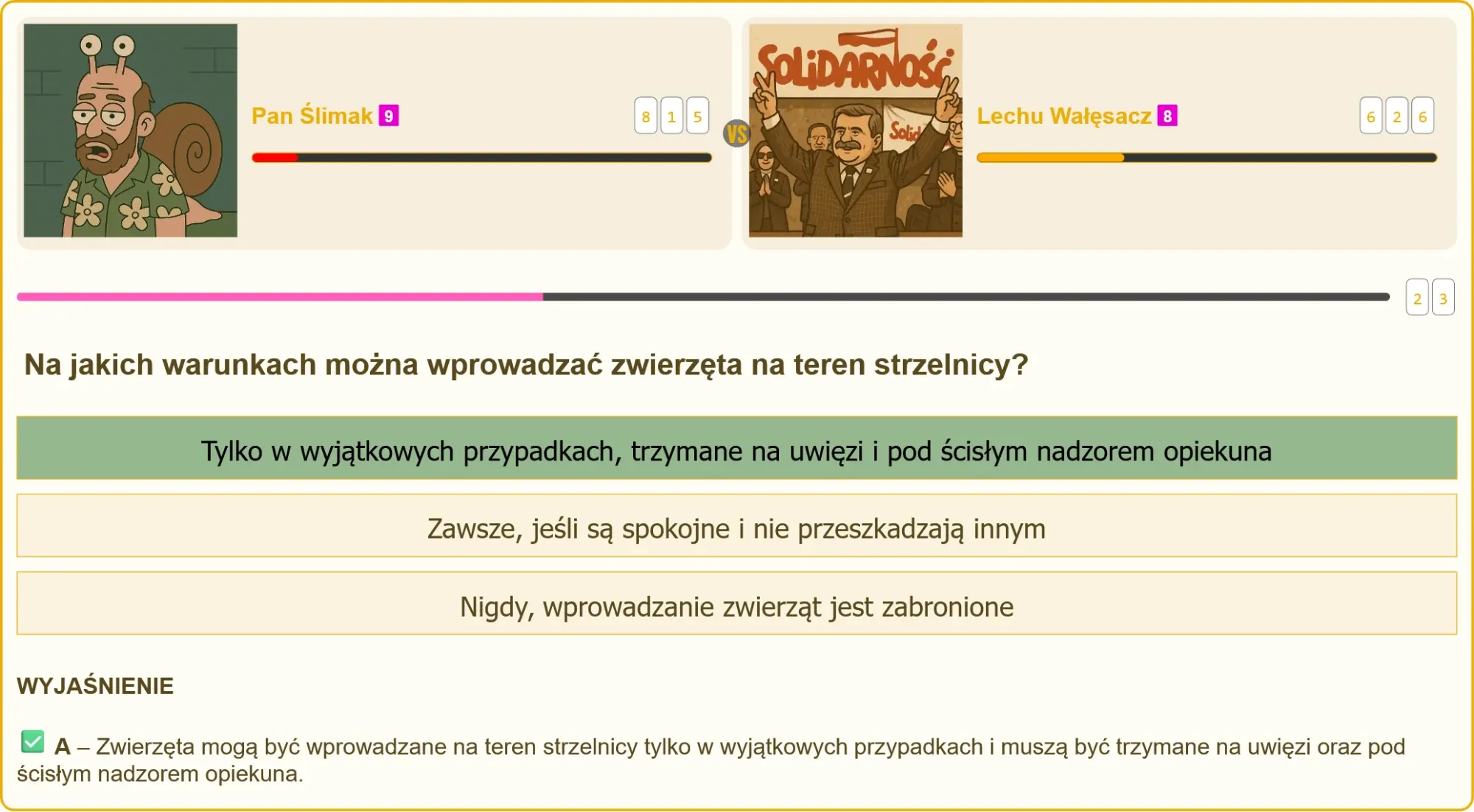 Przykładowe pytanie testowe na patent strzelecki