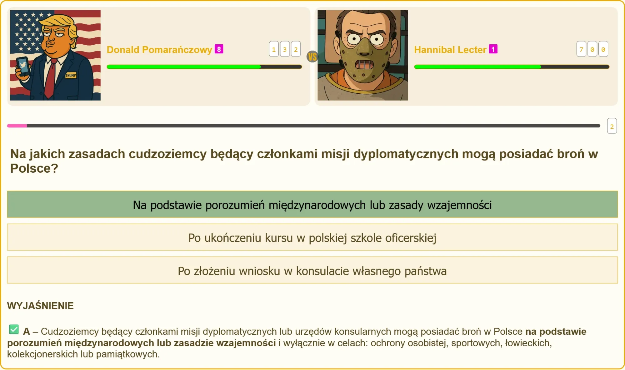 Pojedynek wiedzy na egzaminie strzeleckim