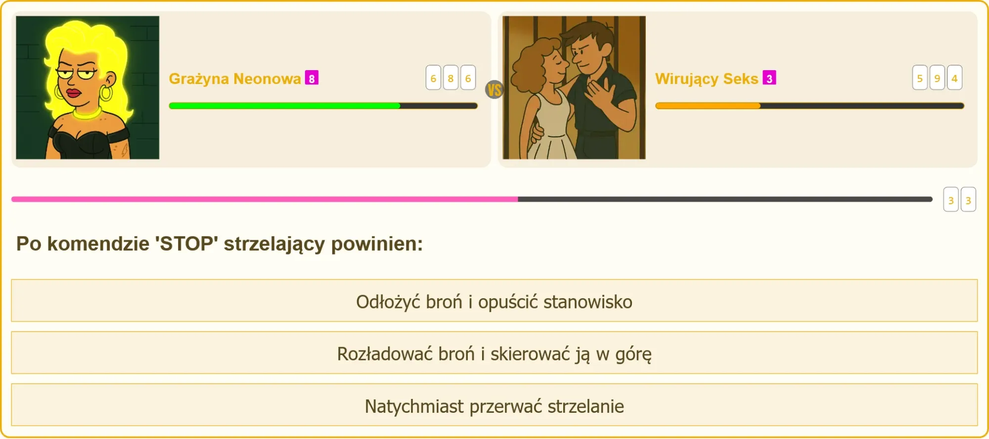 Strzelec reagujący na komendę STOP na strzelnicy