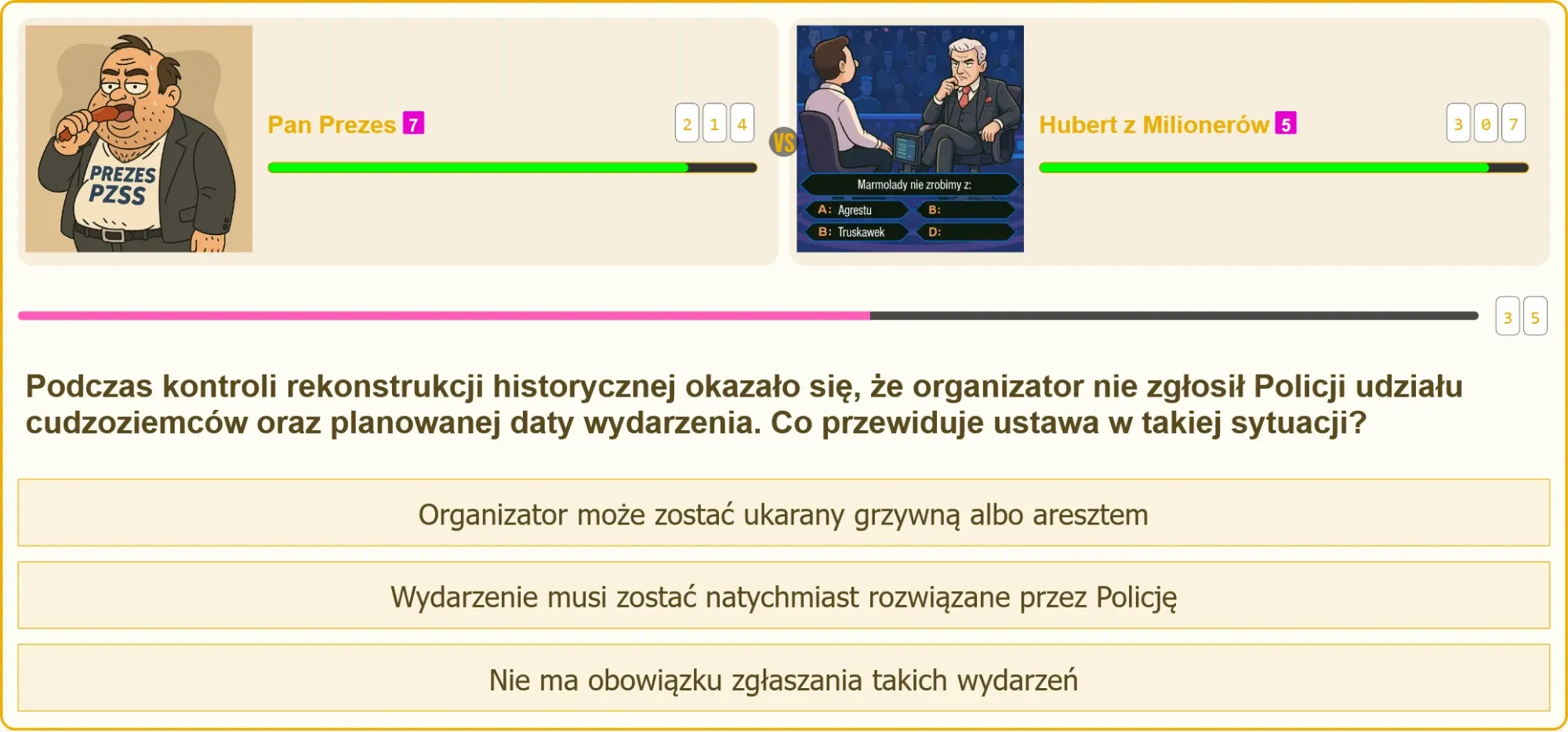 Pan Prezes vs Hubert z Milionerów - pojedynek na patent strzelecki