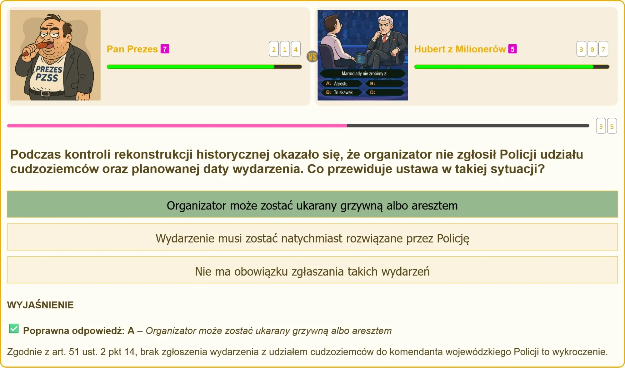 Pytanie testowe na patent strzelecki - zgłoszenie wydarzenia z cudzoziemcami