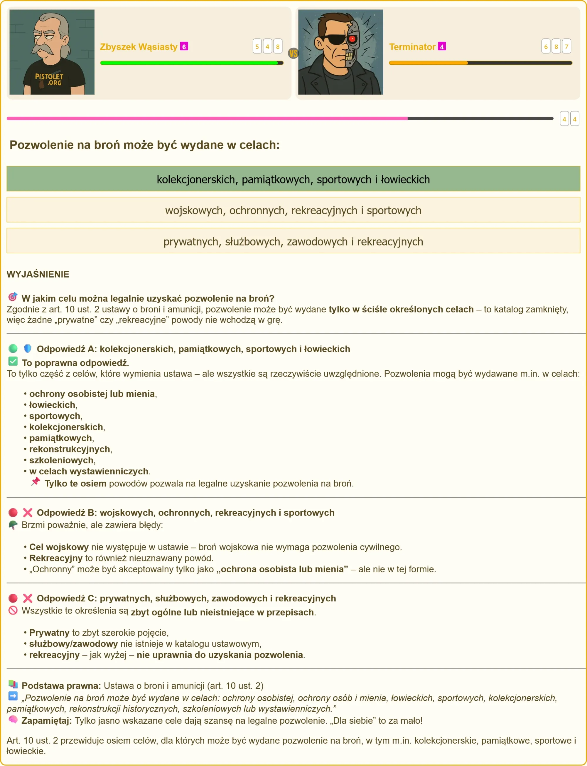 Egzamin na patent strzelecki - pytania i odpowiedzi