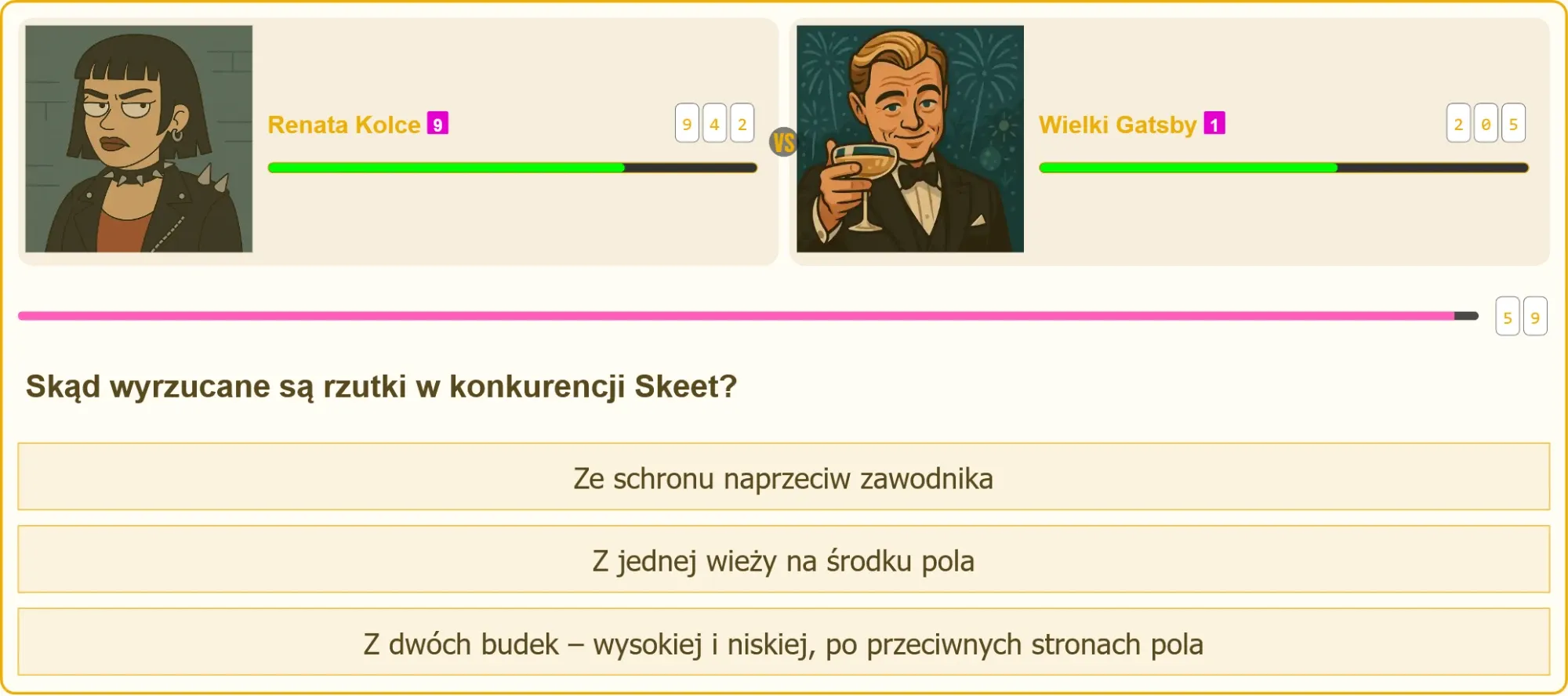 Pole do strzelania Skeet z widocznymi budkami rzutkowymi