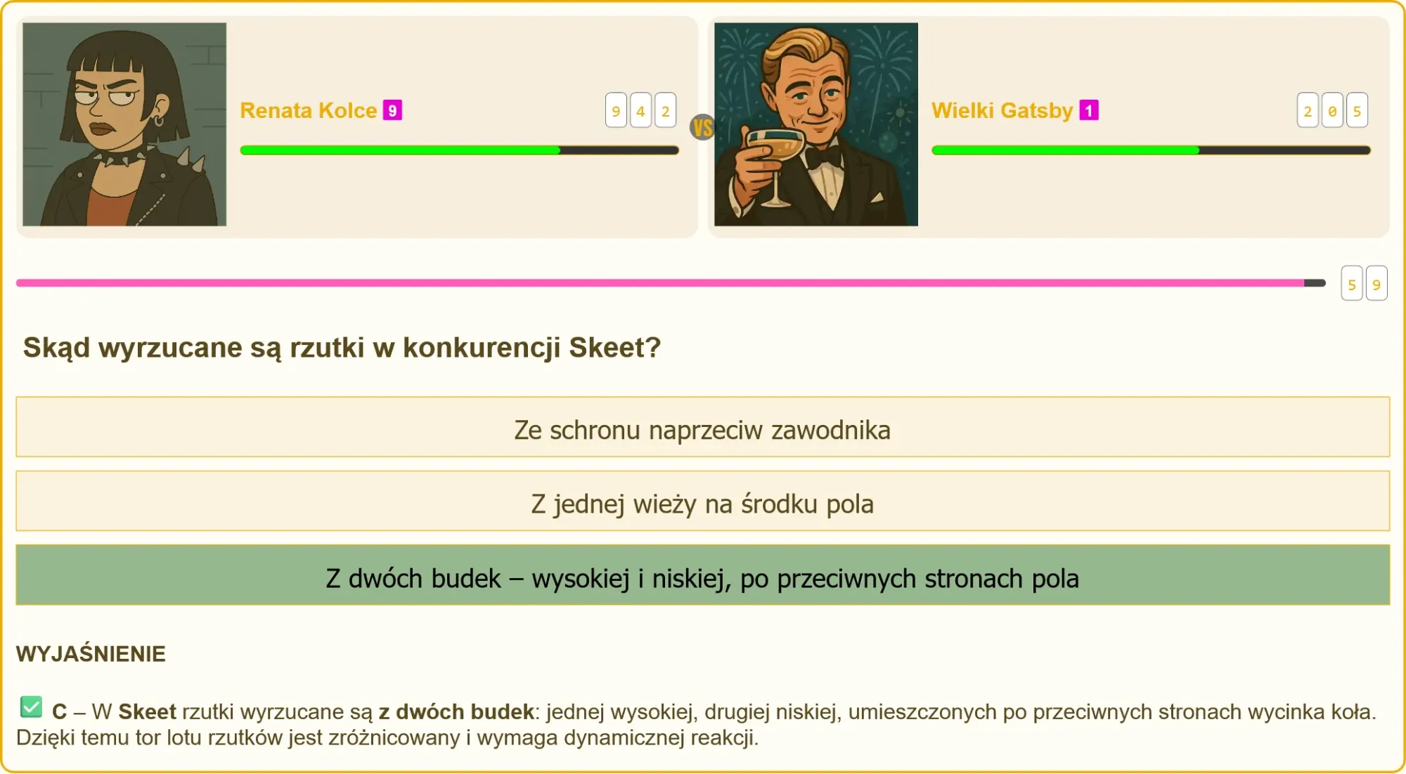 Zawodnik celujący do rzutki w konkurencji Skeet