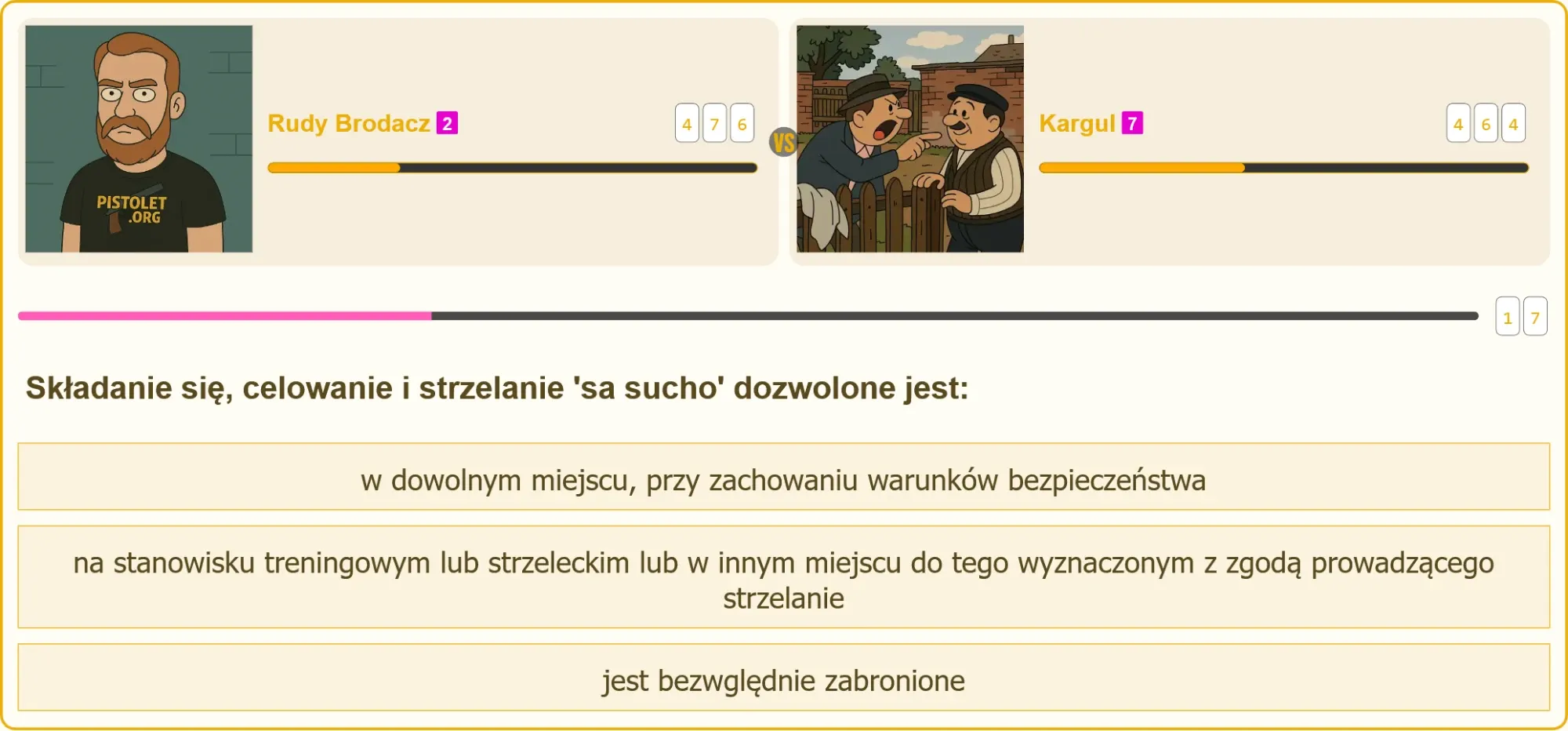 Strzelec ćwiczący celowanie na sucho na strzelnicy