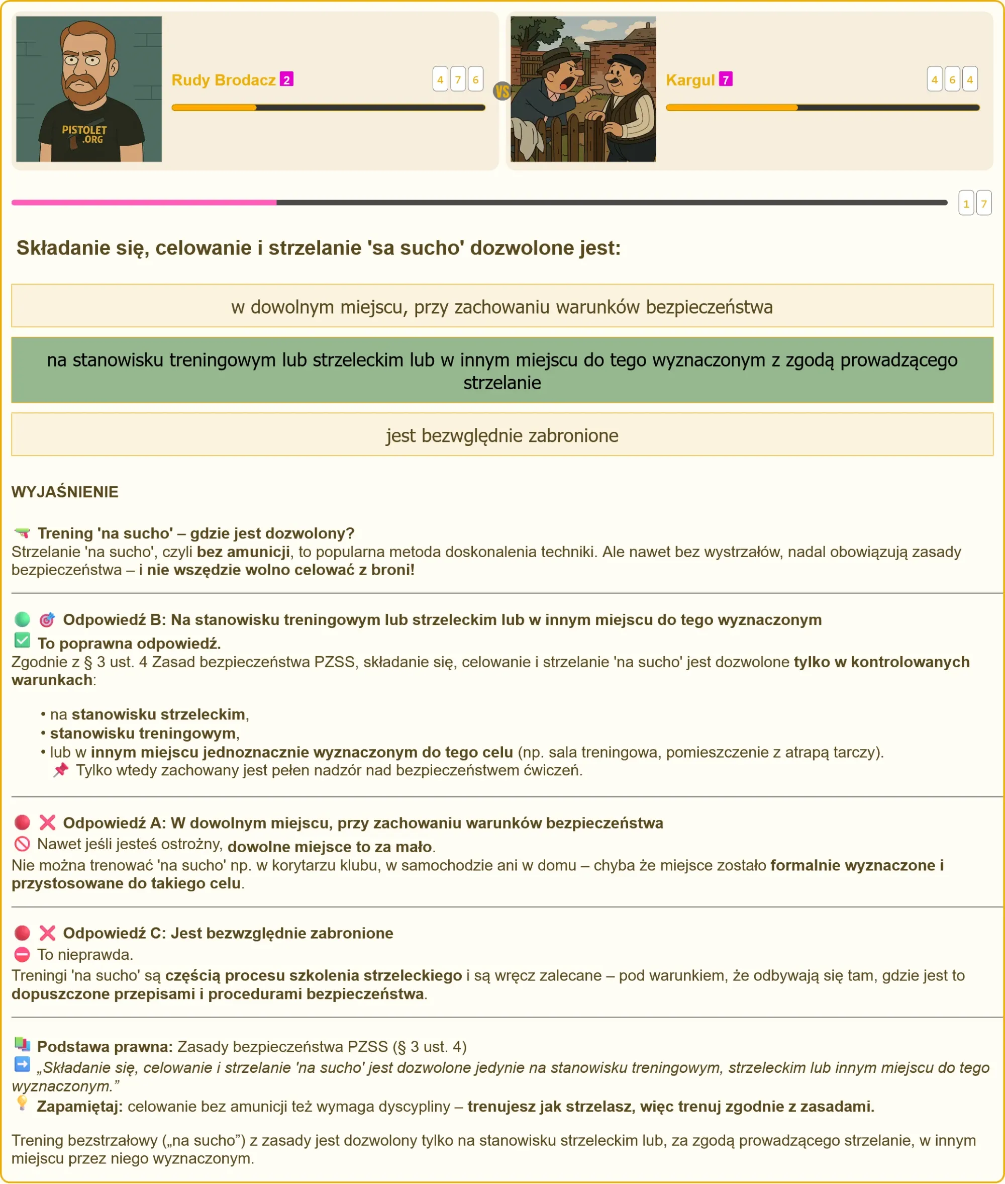 Schemat poprawnego stanowiska do treningu na sucho