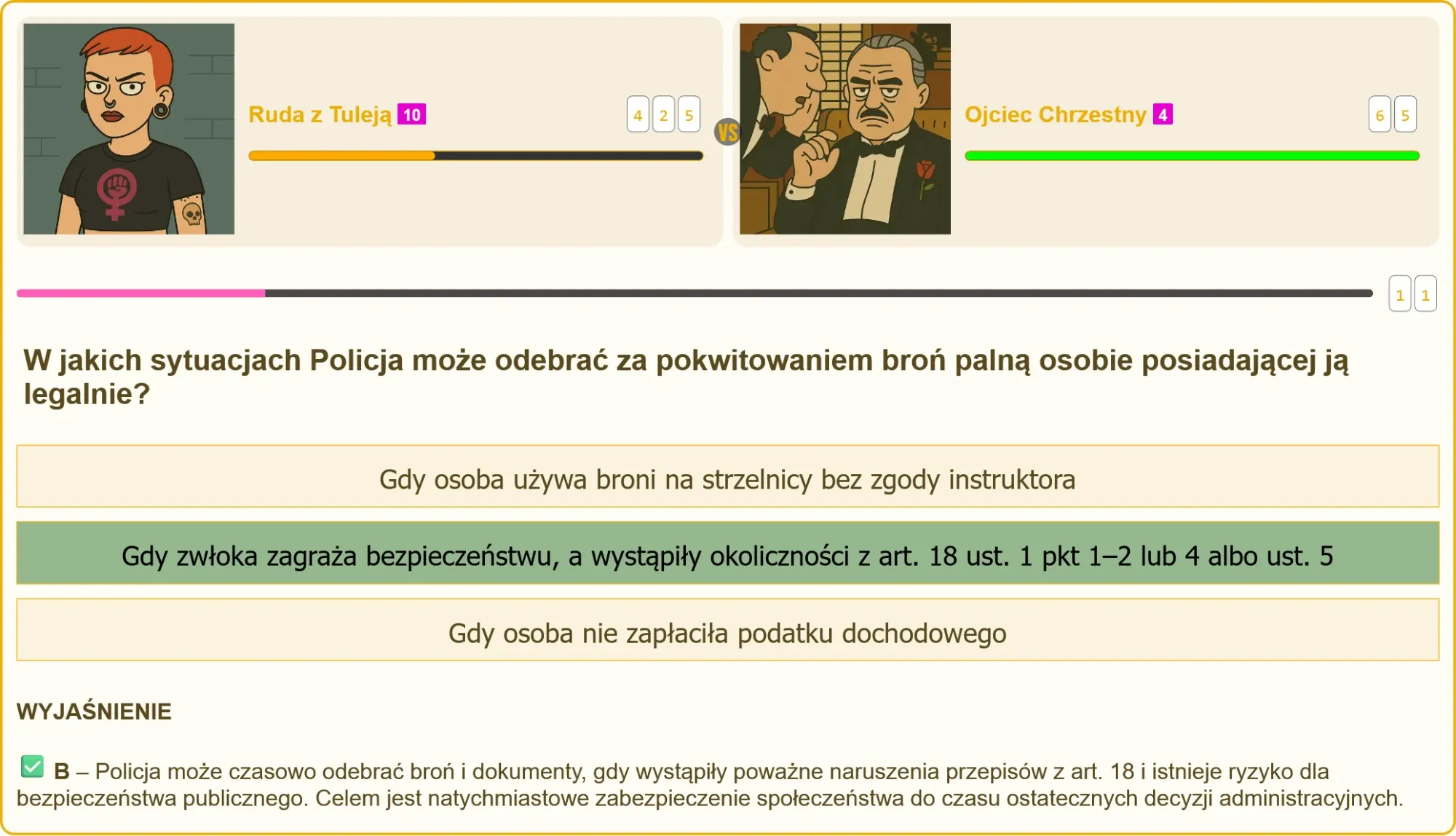Pojedynek na patent strzelecki - Ruda z Tuleją vs Ojciec Chrzestny