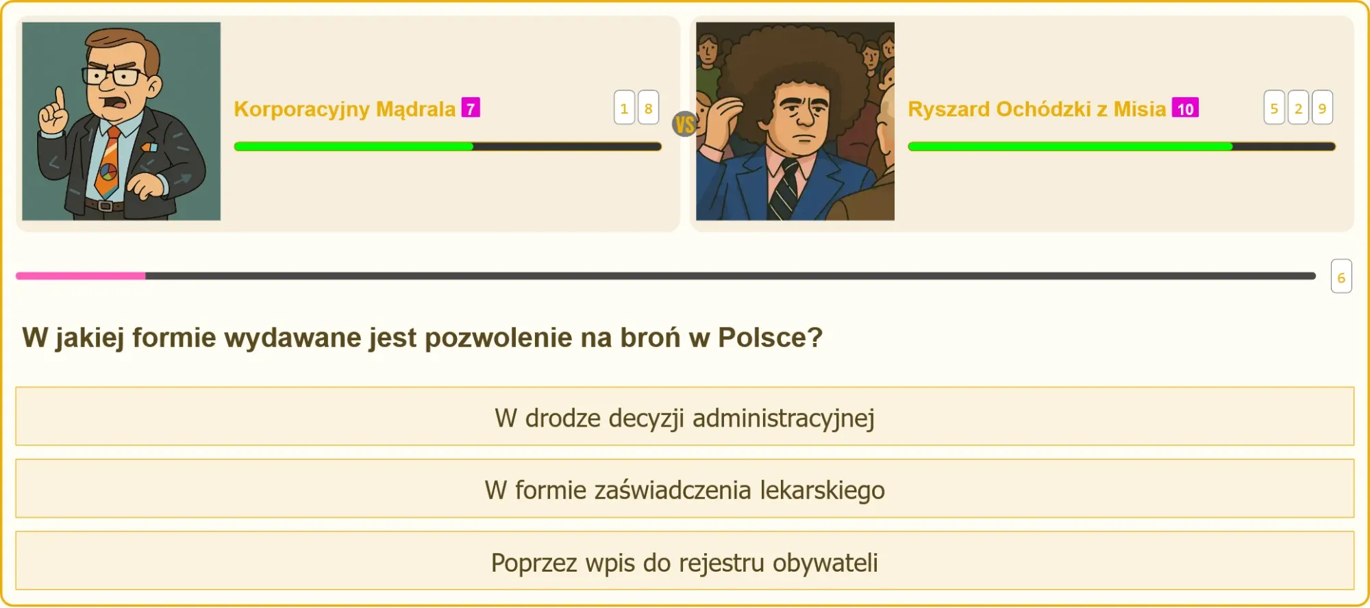 Pojedynek na testach patentu strzeleckiego - Ryszard Ochódzki vs. użytkownik