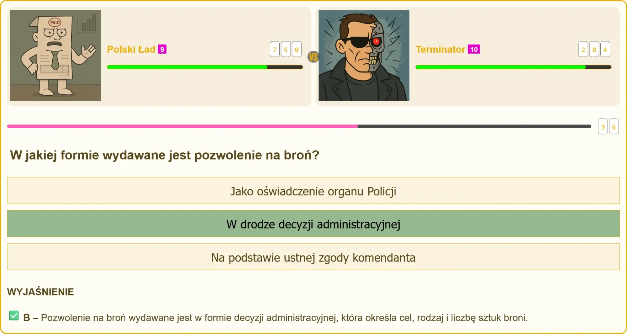 Pytanie testowe na patent strzelecki - pozwolenie na broń
