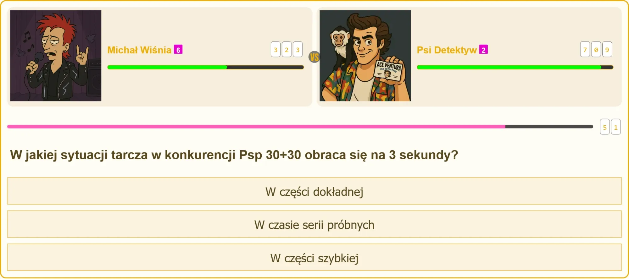 Zawodniczka celująca w tarczę podczas konkurencji Psp 30+30