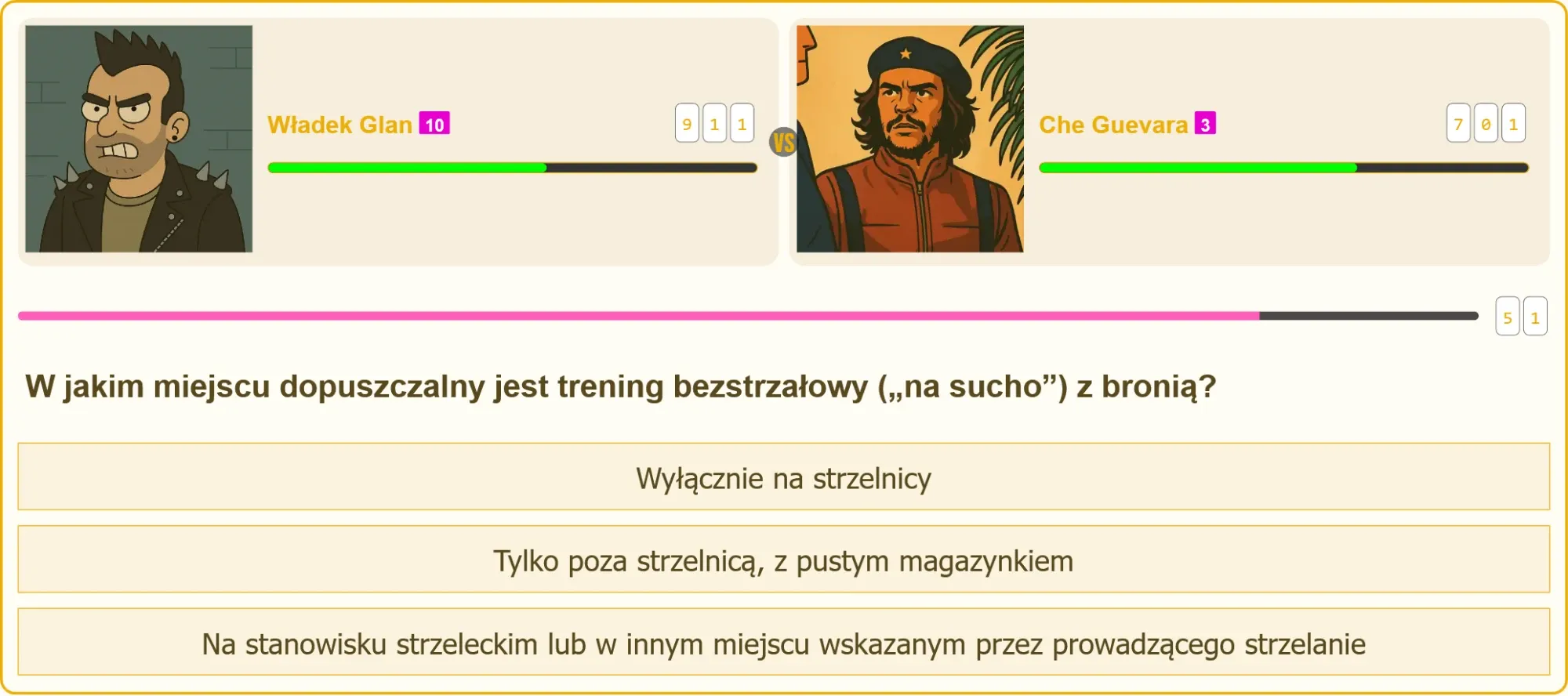 Trening bezstrzałowy na strzelnicy
