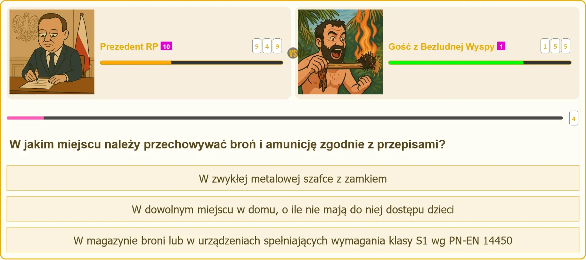 Mężczyzna rozwiązujący test na patent strzelecki