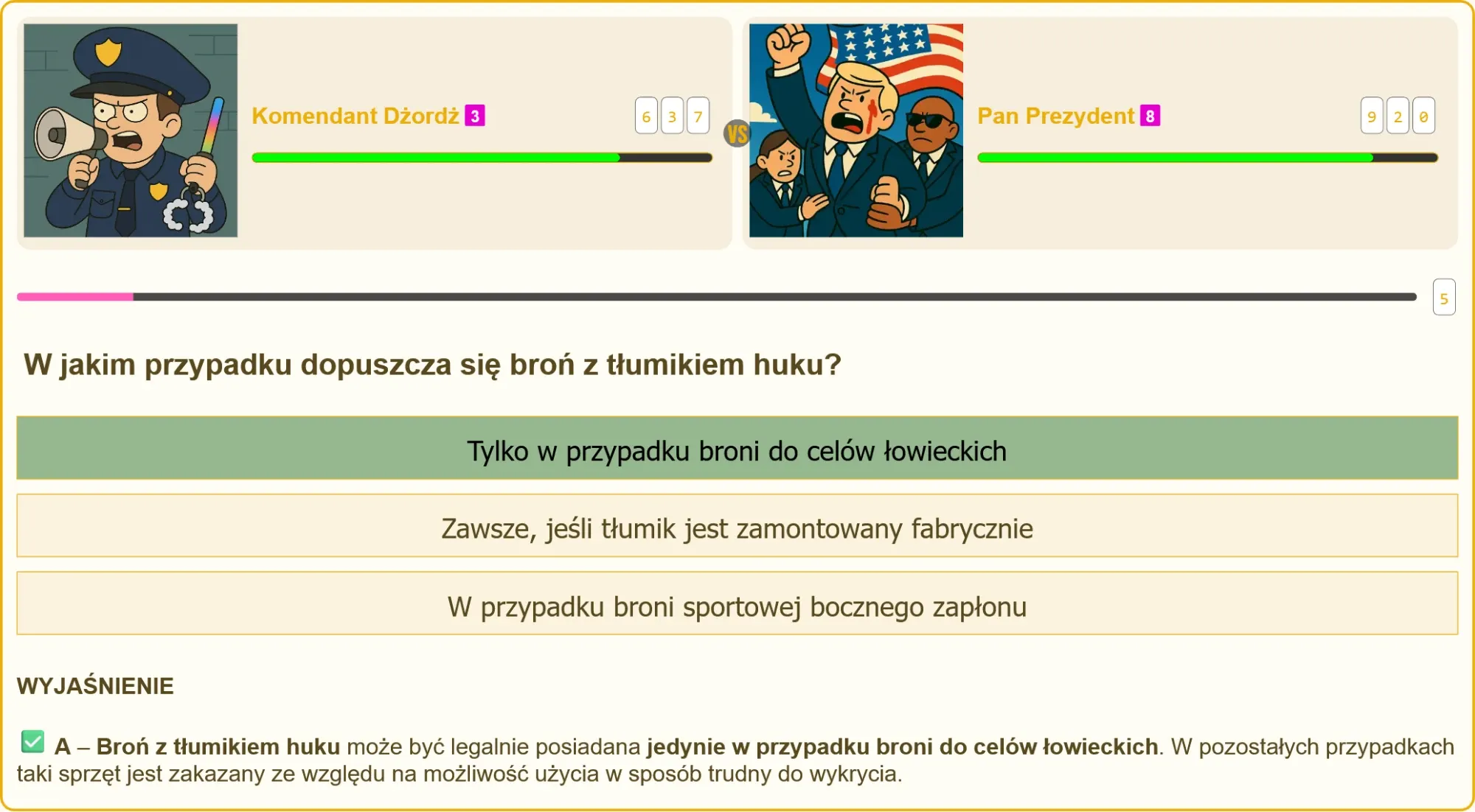 Pojedynek wiedzy na testach patentu strzeleckiego