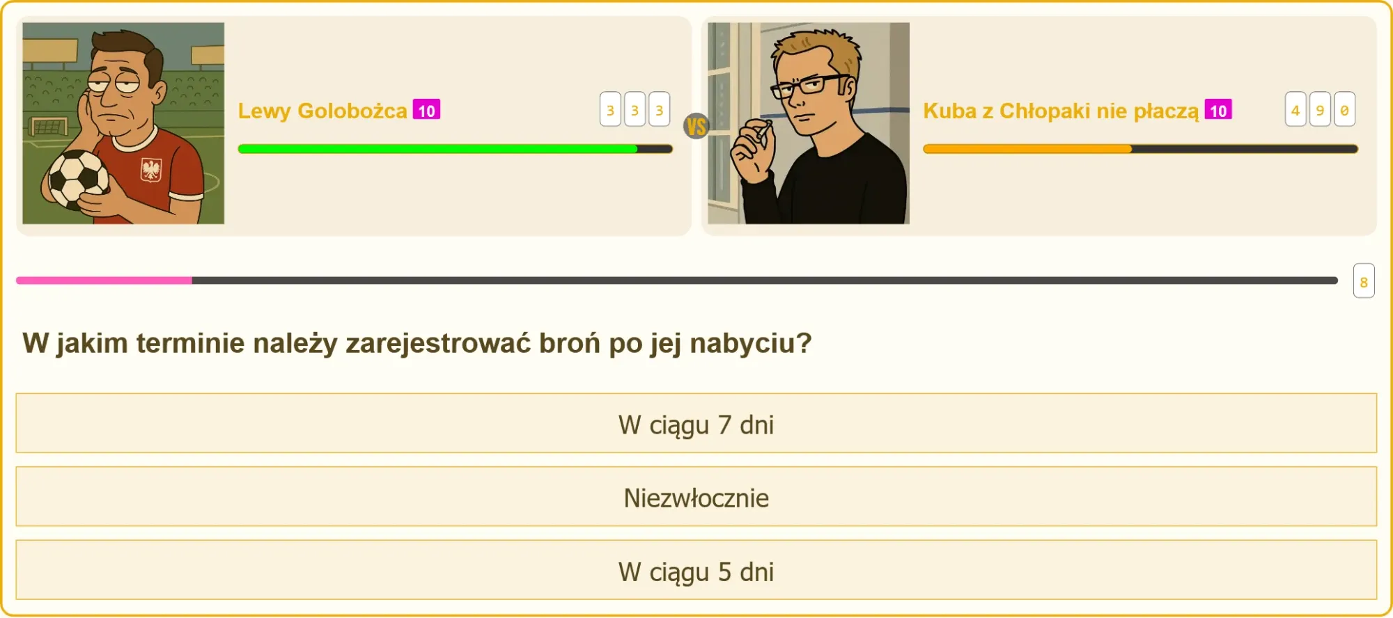 Pojedynek na pytanie o rejestrację broni - Lewy Golobożca vs Kuba z Chłopaki nie płaczą