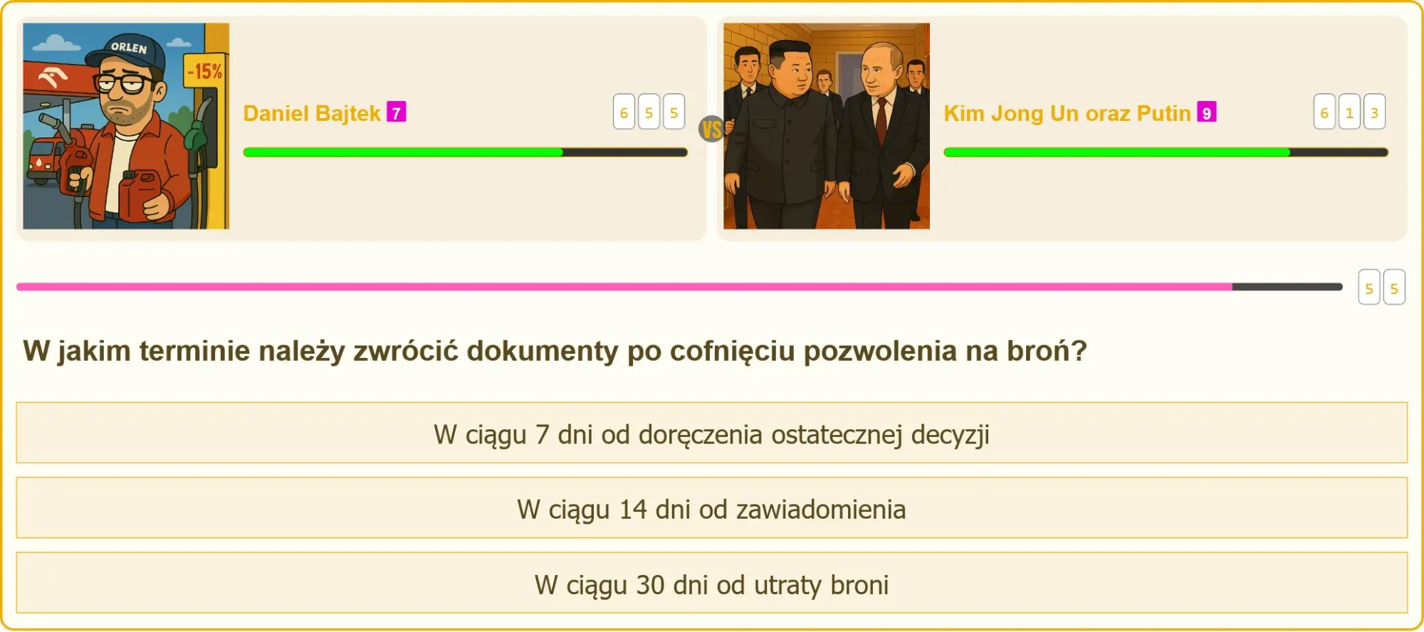 Pojedynek wiedzy na temat przepisów o broni