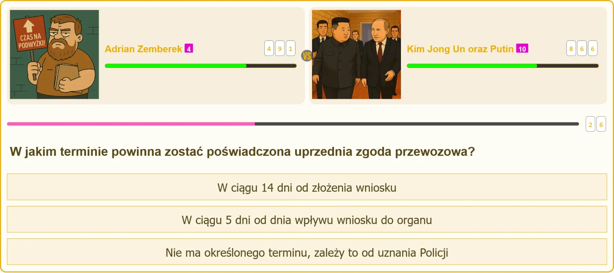 Pojedynek na patent strzelecki między Adrianem Zemberkiem a Kim Jong Unem i Putinem