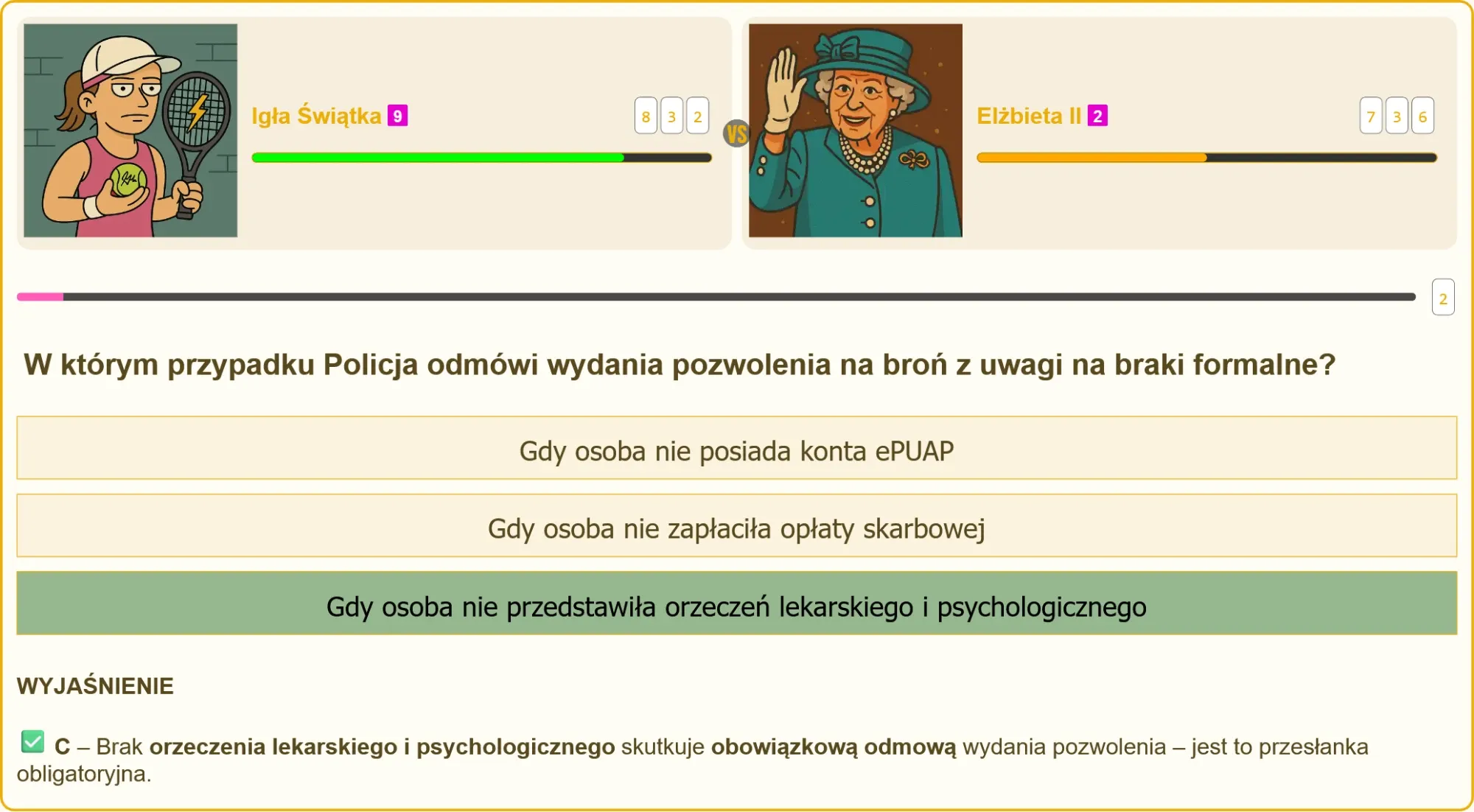 Testy na patent strzelecki - pytanie o przesłanki odmowy pozwolenia na broń