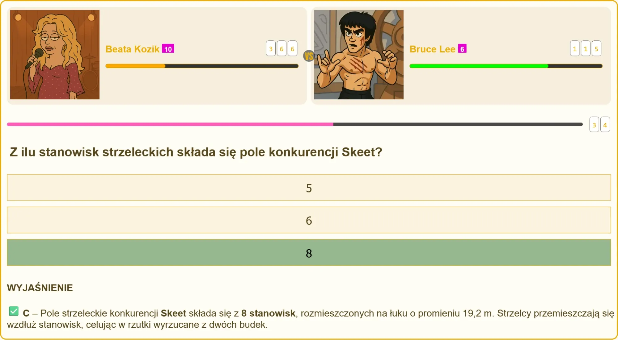 Pole strzeleckie Skeet z widocznymi stanowiskami