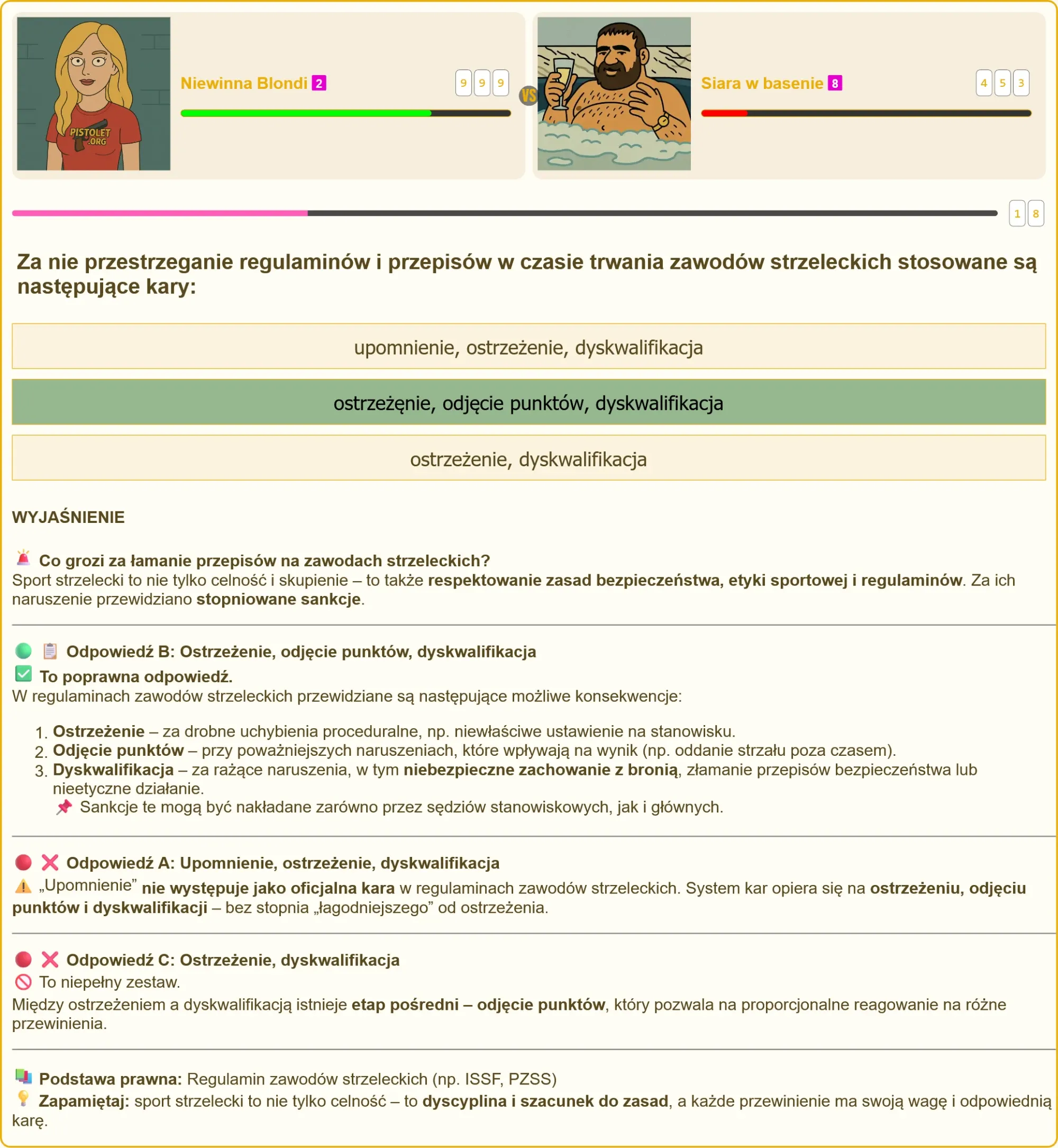 Pytanie testowe na patent strzelecki – kary za naruszenie regulaminu
